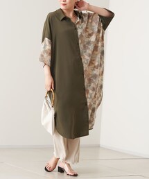 prose verse | ボカシ柄配色切り替えシャツワンピース(ワンピース)