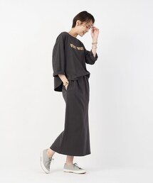 un dix cors | 《予約》【大人のカジュアルセットアップ】ロゴプリントカットソーセットアップ(ワンピース)