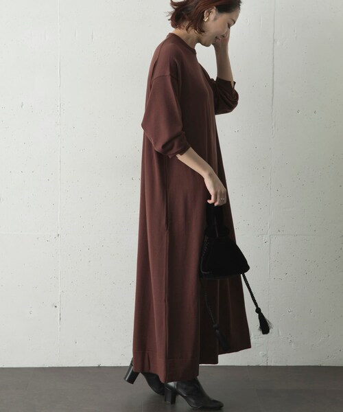ATON CREWNECK LONG DRESS
