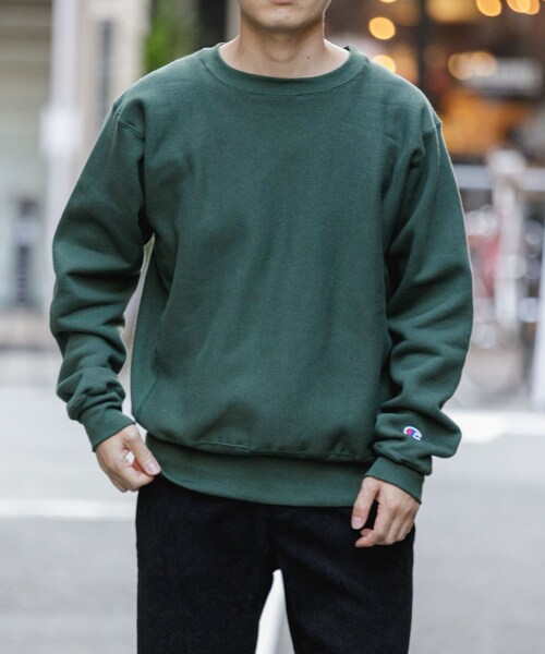 Champion（チャンピオン）の「CHAMPION リバースウィーブクルーネックスウェット（その他・メンズ・グレー/ブラック/モスグリーン・M/L/XL）」の3枚目の写真