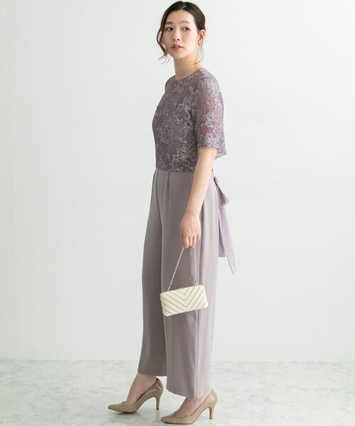 kaene（カエン）の「kaene レース×リボンブラウス付きオールインワン（その他・レディース・PURPLE/BLACK・FREE）」の10枚目の写真
