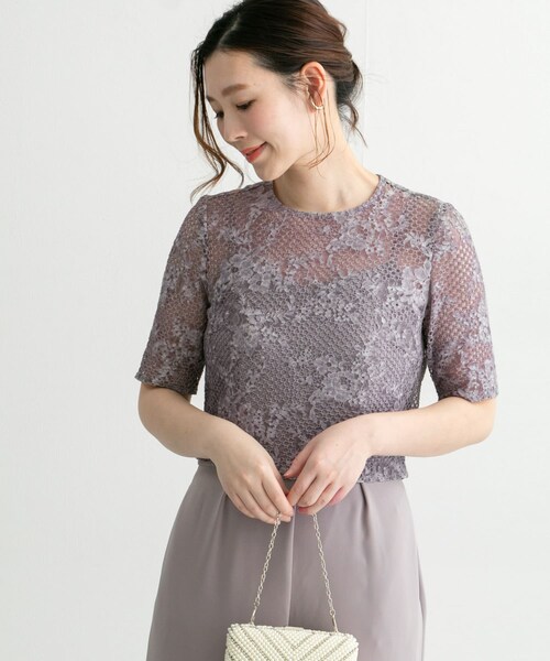 kaene（カエン）の「kaene レース×リボンブラウス付きオールインワン（その他・レディース・PURPLE/BLACK・FREE）」の7枚目の写真
