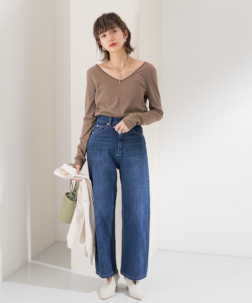 KBF(ケイビーエフ)の「ワイドストレートデニム(その他・レディース・INDIGO/BLUE・34/36/38)」の9枚目の写真