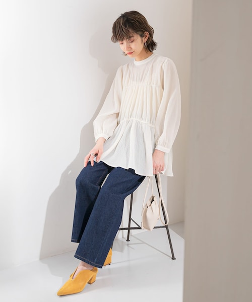 KBF(ケイビーエフ)の「ワイドストレートデニム(その他・レディース・INDIGO/BLUE・34/36/38)」の5枚目の写真