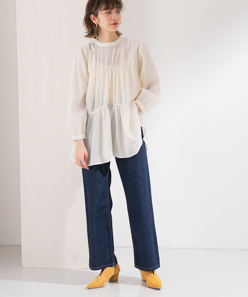 KBF(ケイビーエフ)の「ワイドストレートデニム(その他・レディース・INDIGO/BLUE・34/36/38)」の4枚目の写真