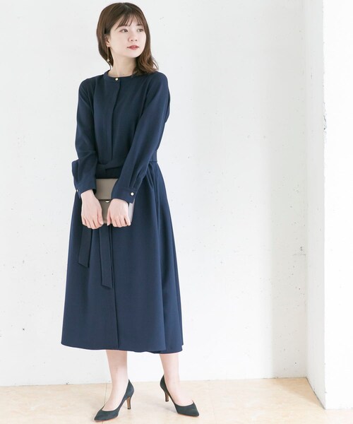 【WEB/一部店舗限定】Aラインタックデザインワンピース