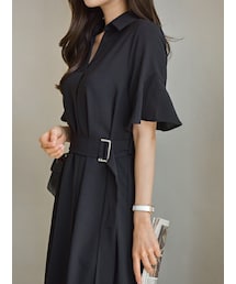 EVERY NANA | ローゼンヌ衿ワンピース【ベルトSET】(ドレス)