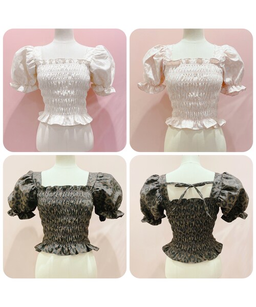 lilLilly（リルリリー）の「レオパードジャガードトップス（トップス・レディース・IVORY(7/4配送)/PINK (7/4配送)/BROWN (7/4配送)）」の2枚目の写真