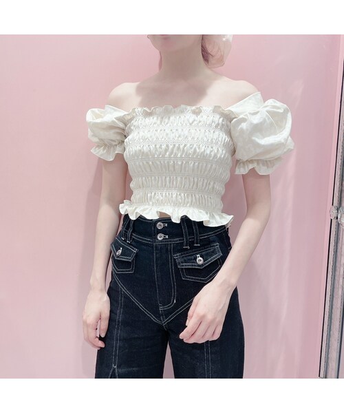 lilLilly（リルリリー）の「レオパードジャガードトップス（トップス・レディース・IVORY(7/4配送)/PINK (7/4配送)/BROWN (7/4配送)）」の7枚目の写真