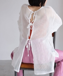 Kastane | メッシュ7分袖オーバーカーデ(Tシャツ/カットソー)