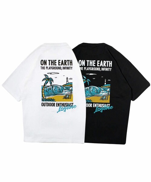 Leyline（レイライン）の「noasobi beach tee（Tシャツ/カットソー・レディース・ホワイト/ブラック・M/L/XL）」の4枚目の写真