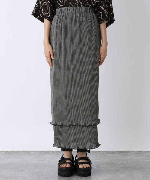 JEANASIS（ジーナシス）の「プリーツシャイニーティアードスカート（スカート・ホワイト系その他()/ブラック()/グレー()/イエロー()・FREE）」の10枚目の写真