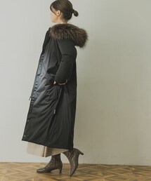 YOSOOU Fur Hood Long Coat