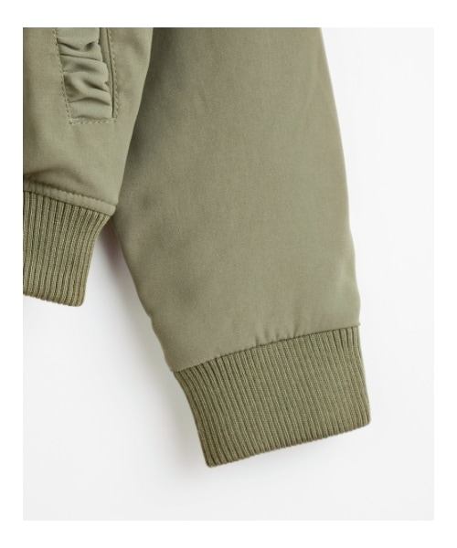 MAJESTIC LEGON(マジェスティックレゴン)の「○リブブルゾン(ジャケット/アウター・レディース・カーキグリーン/アイボリー/ブラック・Free)」の3枚目の写真