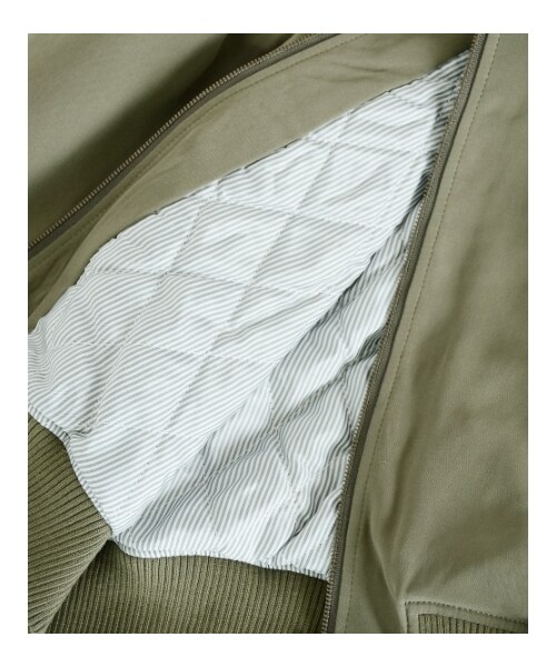 MAJESTIC LEGON(マジェスティックレゴン)の「○リブブルゾン(ジャケット/アウター・レディース・カーキグリーン/アイボリー/ブラック・Free)」の4枚目の写真