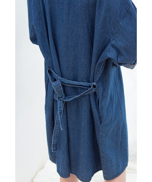 ORENDA（オレンダ）の「個性休閒原色丹寧雙口袋外套（トップス・レディース・深藍・F）」の7枚目の写真