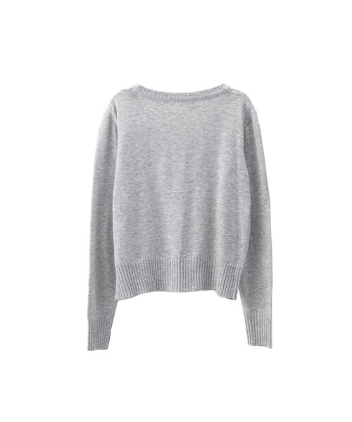 gracegift（グレースギフト）の「奢華基調彩鑽針織短版上衣（その他・レディース・灰・F）」の2枚目の写真