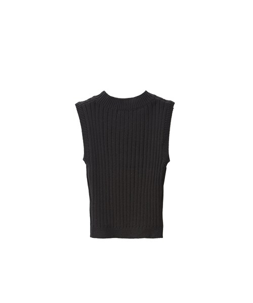 gracegift(グレースギフト)の「入秋必備 韓國無袖針織短版上衣(トップス・レディース・黑/酒紅/米白・F)」の5枚目の写真