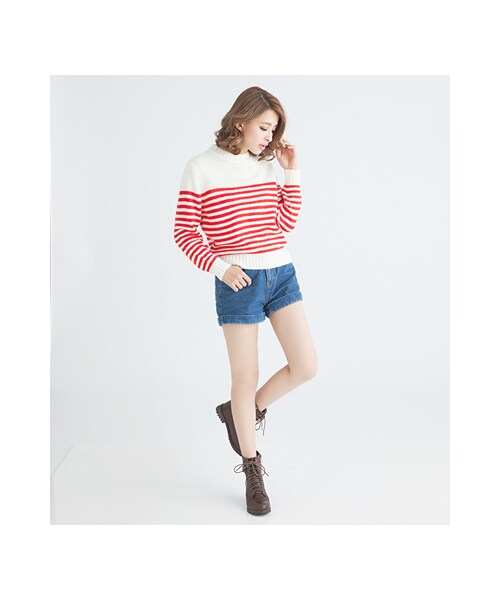 gracegift（グレースギフト）の「個性金屬帶釦拉鍊設計內增高短靴（シューズ・レディース・黑/棕・35/36/37/38/39/40/41）」の17枚目の写真