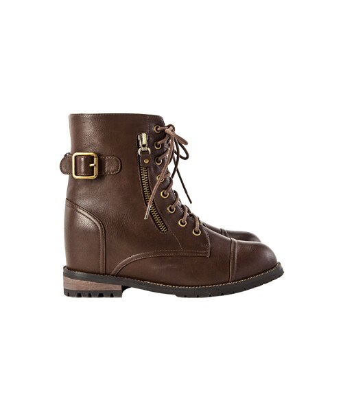 gracegift（グレースギフト）の「個性金屬帶釦拉鍊設計內增高短靴（シューズ・レディース・黑/棕・35/36/37/38/39/40/41）」の12枚目の写真