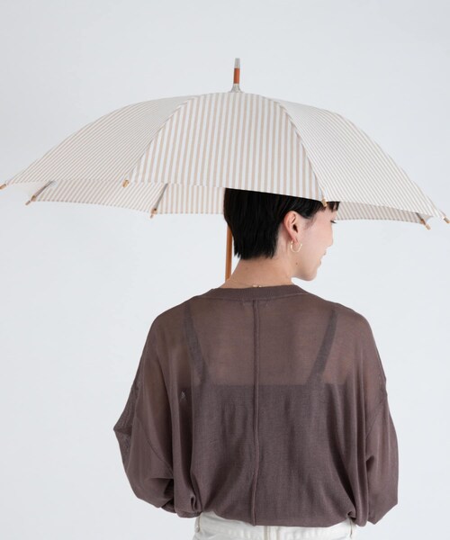 ameme（アメメ）の「コスタノバ晴雨兼用長傘（その他・レディース・ブラック/GRYストライプ/BEGストライプ/ナチュラル/ブルー・FREE）」の4枚目の写真