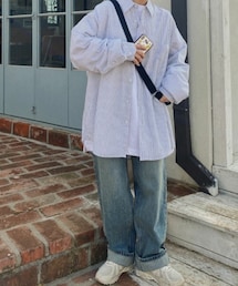 DHOLIC STYLE | [vinvle] ストライプオーバーシャツ(シャツ/ブラウス)