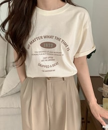 [heyboo] 半袖レタリングTシャツ