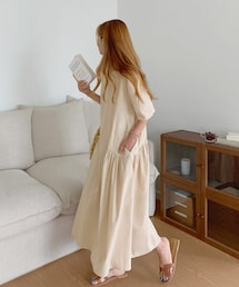 DHOLIC STYLE | [ontheriver] サイドギャザーロングワンピース(ワンピース)