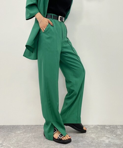 PAGEBOY（ページボーイ）の「クリアルーズセットアップパンツ（パンツ・レディース・ブラック/グレージュ/グリーン・F）」の3枚目の写真