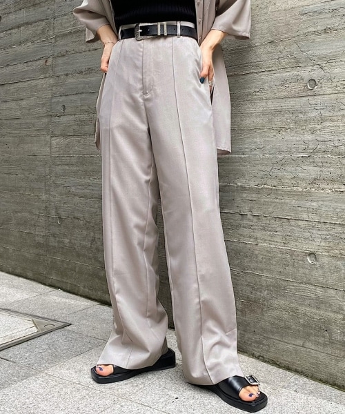 PAGEBOY（ページボーイ）の「クリアルーズセットアップパンツ（パンツ・レディース・ブラック/グレージュ/グリーン・F）」の2枚目の写真