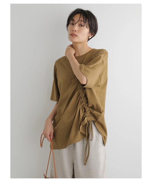 AMERICAN HOLIC（アメリカンホリック）の「ドロストカットプルオーバー（トップス・ブラック/キャメル・M/L）」の2枚目の写真