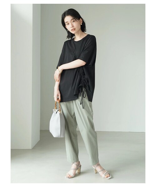 AMERICAN HOLIC（アメリカンホリック）の「ドロストカットプルオーバー（トップス・ブラック/キャメル・M/L）」の14枚目の写真