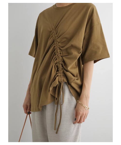 AMERICAN HOLIC（アメリカンホリック）の「ドロストカットプルオーバー（トップス・ブラック/キャメル・M/L）」の6枚目の写真