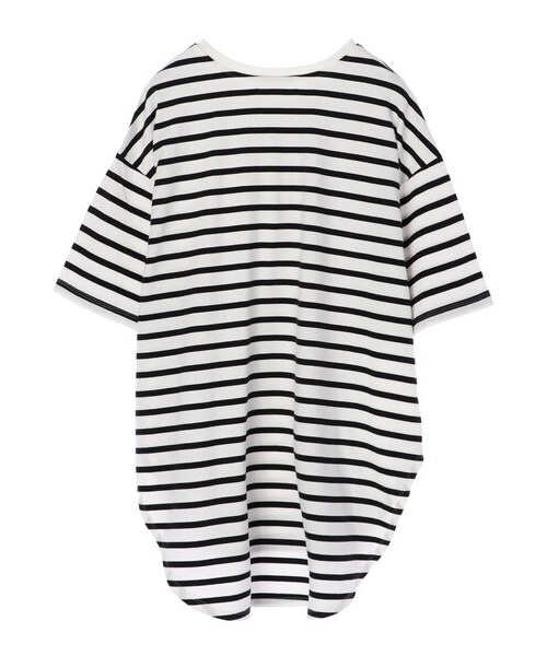 AMERICAN HOLIC（アメリカンホリック）の「裾ラウンド5分袖カットチュニック（トップス・アイボリー/ボーダーキャメル/ボーダーブラック・M/L）」の14枚目の写真