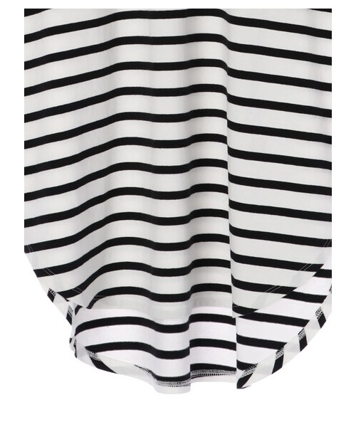 AMERICAN HOLIC（アメリカンホリック）の「裾ラウンド5分袖カットチュニック（トップス・アイボリー/ボーダーキャメル/ボーダーブラック・M/L）」の17枚目の写真