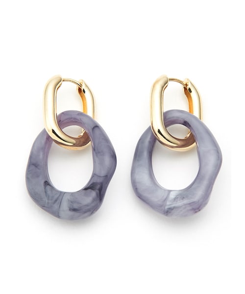 GRL（グレイル）の「2Way2連フープピアス（ピアス（両耳用）・レディース・オフホワイト/ブルー/パールホワイト・F）」の3枚目の写真