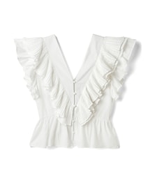 GRL（グレイル）の「前後2WayフリルVネックブラウス（シャツ/ブラウス・レディース）」