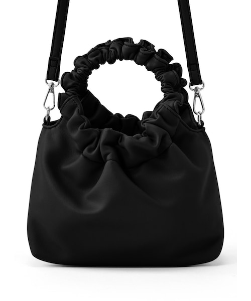 GRL(グレイル)の「2Wayレザーサークルハンドルミニショルダーバッグ(ショルダーバッグ・レディース・ブラック/モカ/アイボリー/ベージュ・F)」の1枚目の写真