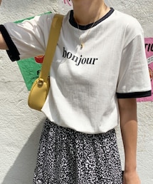 DHOLIC STYLE | [mayblue] bonjour配色ラウンドネックTシャツ(Tシャツ/カットソー)