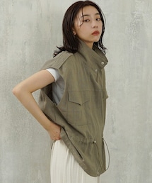 リネンミリタリーベスト・全3色