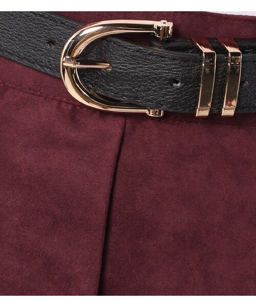 PAGEBOY（ページボーイ）の「細ベルト付きスウェードプリーツスカート（スカート・レディース・チャコールグレー/ダークレッド/カーキ/ネイビー）」の11枚目の写真