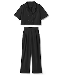 GRL | ショート丈ジャケットXロングパンツセットアップ(セットアップ)