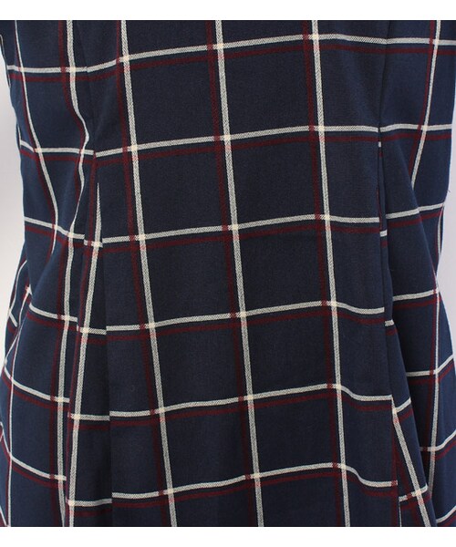 PAGEBOY(ページボーイ)の「衿付き7分袖フレアワンピース(ワンピース/ドレス・レディース・ブラック/イエロー系/ネイビー/ネイビー系)」の10枚目の写真