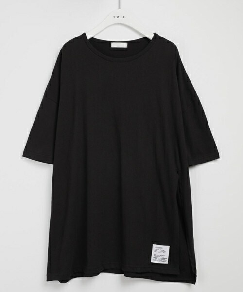 DHOLIC STYLE（ディーホリックスタイル）の「[twee] 英字パッチスリット半袖Tシャツ（Tシャツ/カットソー・レディース・ホワイト/ブラック/グレー・FREE）」の2枚目の写真