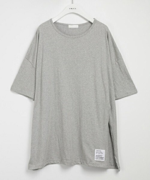 DHOLIC STYLE（ディーホリックスタイル）の「[twee] 英字パッチスリット半袖Tシャツ（Tシャツ/カットソー・レディース・ホワイト/ブラック/グレー・FREE）」の3枚目の写真