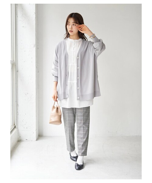 earth music&ecology（アースミュージックアンドエコロジー）の「ティアードピンタックチュニック（ワンピース/ドレス・オフホワイト/ブラック/ライトベージュ・F）」の17枚目の写真