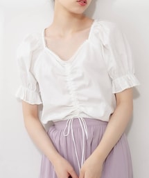 OLIVE des OLIVE | 多幸感クロップド胸くしゅブラウス(シャツ/ブラウス)