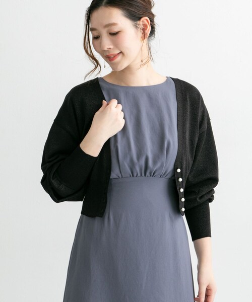 kaene ラメニットカーディガン　ブラック kaene｜ラメニットカーディガン | Rakuten Fashion(楽天ファッション