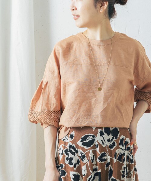 TORRAZZO DONNA 麻コットンボードブラウス