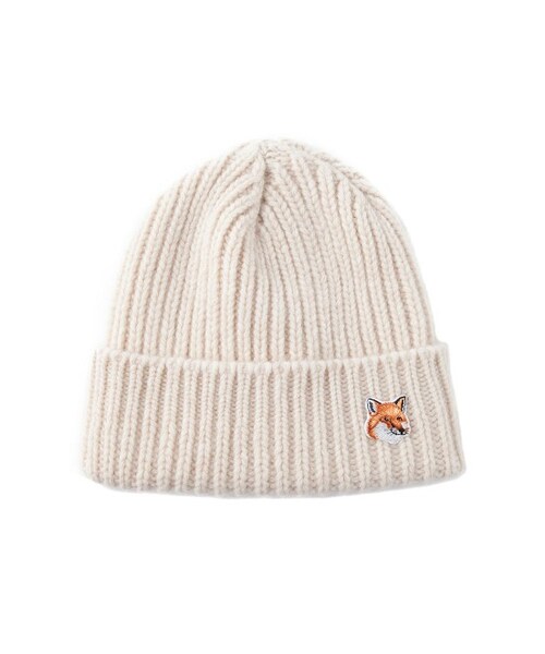 Maison Kitsune（メゾンキツネ）の「RIBBED HAT（帽子・メンズ・ホワイト系/ネイビー・U）」の2枚目の写真